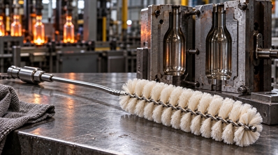 SCOVOLI PER VETRERIE INDUSTRIALI: PERCHÉ COTONE, ACCIAIO E FLESSIBILITÀ CAMBIANO LA LUBRIFICAZIONE DELLO STAMPO